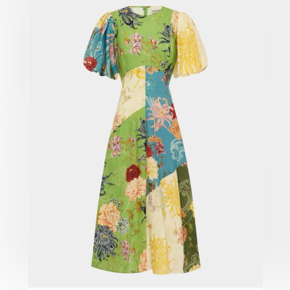 ALEMAIS Avery Spliced Midi Dress US 4